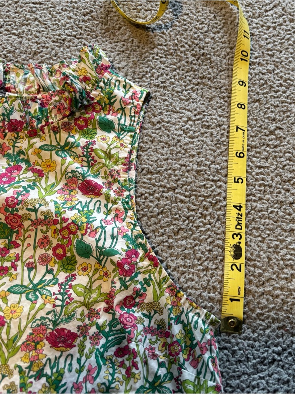 EUC - J Crew X Liberty Ruffled Neck Sleeveless Blouse (100% Cotton) - Picture 8 of 11